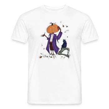 Dashing pumpkin in Purple Coat - Men's T-Shirt - white - Front - AI Model Male 178 dark (178cm)