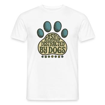 Easily Distracted by Dogs - Men's T-Shirt - white - Front - AI Model Male 178 dark (178cm)