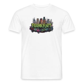 Frankfurt Graffiti Skyline Street-Art Ghetto Style - Men's T-Shirt - white - Front - AI Model Male 178 dark (178cm)