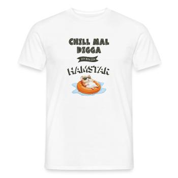 Chill mal Digga – Chemise Hamstar Fun - T-shirt homme - blanc - Devant - AI Model Male 178 dark (178cm)