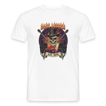 Jupe Crâne Anthem Années 1970 - T-shirt homme - blanc - Devant - AI Model Male 178 dark (178cm)
