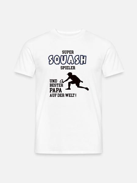 Squash Player Squasher Dad Father Man - Men's T-Shirt - white
