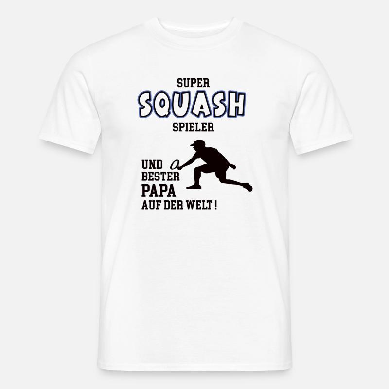 Squash Spieler Squasher Papa Vater Mann - Männer T-Shirt - Weiß