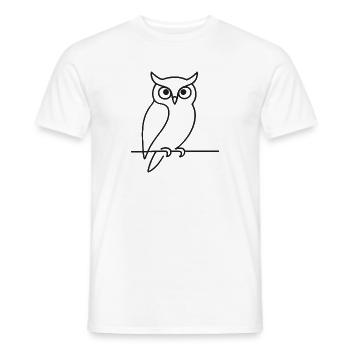 Eule Skizze auf Ast – Natur & Tierliebhaber - Männer T-Shirt - Weiß - Vorne - AI Model Male 178 dark (178cm)