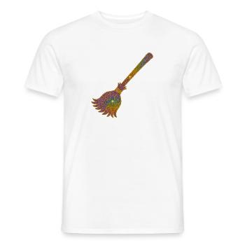 Rainbow Glitter Broom Magic - Men's T-Shirt - white - Front - AI Model Male 178 dark (178cm)