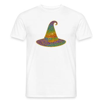 Regenbogen Glitzer Hexenhut - Männer T-Shirt - Weiß - Vorne - AI Model Male 178 dark (178cm)