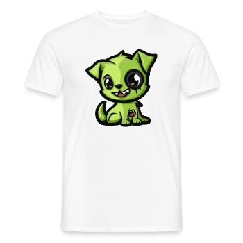 Hund Halloween Zombie Comic - Männer T-Shirt - Weiß - Vorne - AI Model Male 178 dark (178cm)
