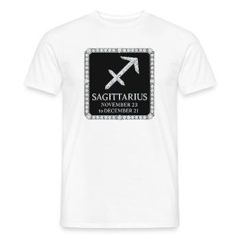 Signe du zodiaque Sagittaire - T-shirt homme - blanc - Devant - AI Model Male 178 dark (178cm)