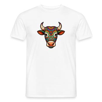 Heilige Kuh Buntes Mandala - Männer T-Shirt - Weiß - Vorne - AI Model Male 178 dark (178cm)