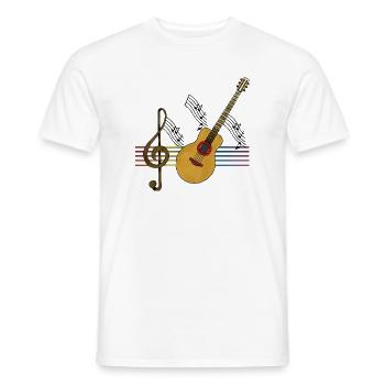guitare - T-shirt homme - blanc - Devant - AI Model Male 178 dark (178cm)