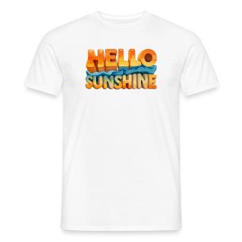 HELLO SUNSHINE – Aquarell Retro 70s Design - Männer T-Shirt - Weiß - Vorne - AI Model Male 178 dark (178cm)