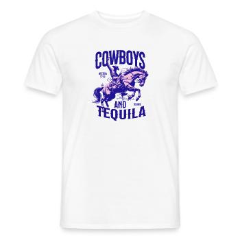  Vintage Cowboys and Tequila Shirt Retro Western - Männer T-Shirt - Weiß - Vorne - AI Model Male 178 dark (178cm)