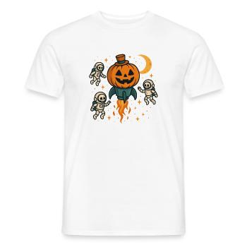 Halloween Raketenpumpkin im All - Männer T-Shirt - Weiß - Vorne - AI Model Male 178 dark (178cm)