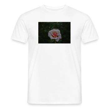 Rosenmosaik im Dunkelgrün - Männer T-Shirt - Weiß - Vorne - AI Model Male 178 dark (178cm)