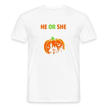 Gender Reveal Halloween Mom-to-be - Men's T-Shirt - white - Front - AI Model Male 178 dark (178cm)