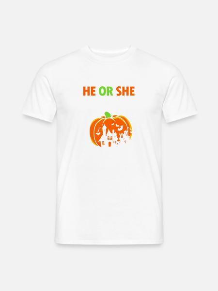Gender Reveal Halloween Werdende Mutter - Männer T-Shirt - Weiß