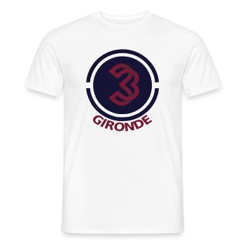 Emblème circulaire Gironde 33 - T-shirt homme - blanc - Devant - AI Model Male 178 dark (178cm)
