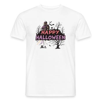 Happy Halloween Maison Hantée Pastel - T-shirt homme - blanc - Devant - AI Model Male 178 dark (178cm)