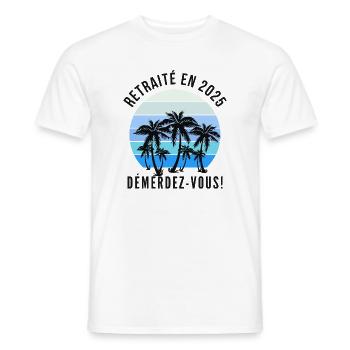 Retired in 2025 Get Started! Gift Humor Future - Men's T-Shirt - white - Front - AI Model Male 178 dark (178cm)