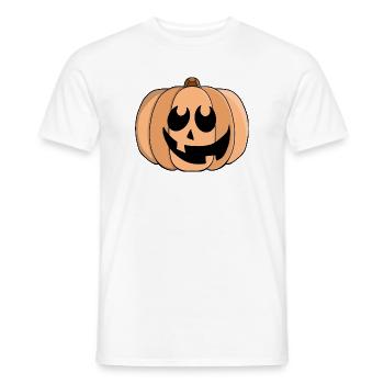 Playful Pumpkin Grin - Men's T-Shirt - white - Front - AI Model Male 178 dark (178cm)