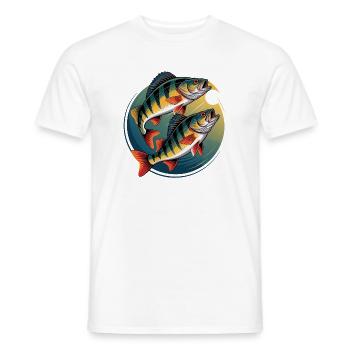 Deux perchoirs en cercle - T-shirt homme - blanc - Devant - AI Model Male 178 dark (178cm)