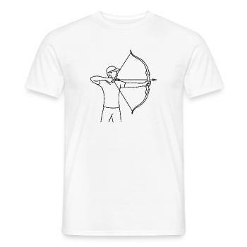 Croquis d’Archer – Motif sportif minimaliste - T-shirt homme - blanc - Devant - AI Model Male 178 dark (178cm)