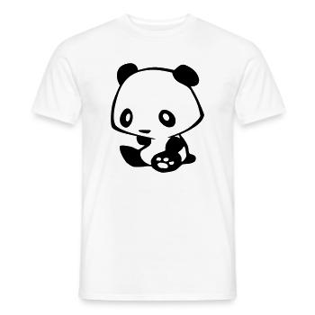 Kawaii Panda – Cute Manga Bear Bamboo - Men's T-Shirt - white - Front - AI Model Male 178 dark (178cm)