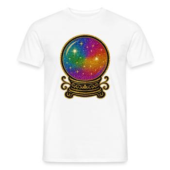 Rainbow Crystal Ball Glamour | Crystal ball - Men's T-Shirt - white - Front - AI Model Male 178 dark (178cm)