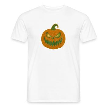 Citrouille sinistre Patch d’Halloween - T-shirt homme - blanc - Devant - AI Model Male 178 dark (178cm)