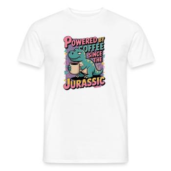 Dino Kaffee Humor - Männer T-Shirt - Weiß - Vorne - AI Model Male 178 dark (178cm)