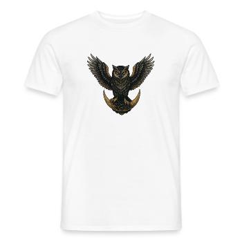 Eule des Mondes – Symbol für Weisheit & Stärke - Männer T-Shirt - Weiß - Vorne - AI Model Male 178 dark (178cm)