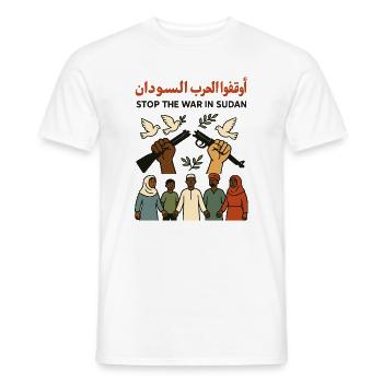 Peace for Sudan - Men's T-Shirt - white - Front - AI Model Male 178 dark (178cm)
