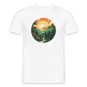 Kreisförmiger Sonnenuntergang - Männer T-Shirt - Weiß - Vorne - AI Model Male 178 dark (178cm)