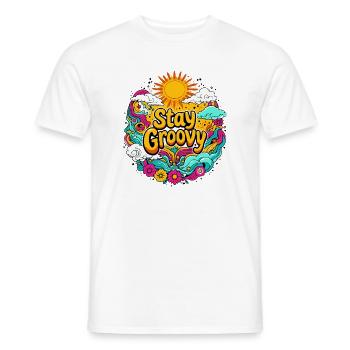 Rétro psychédélique - T-shirt homme - blanc - Devant - AI Model Male 178 dark (178cm)