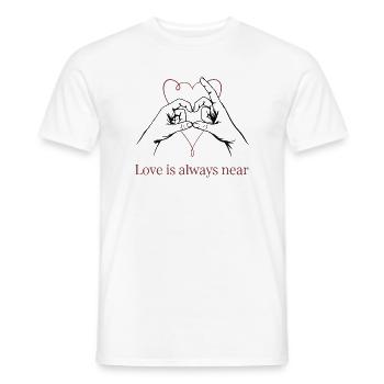 Die Liebe ist immer in der Nähe der Hände des Herzens - Männer T-Shirt - Weiß - Vorne - AI Model Male 178 dark (178cm)