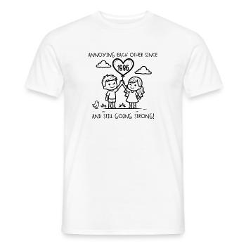 Jahrestag der gegenseitigen Belästigung seit 1986 - Männer T-Shirt - Weiß - Vorne - AI Model Male 178 dark (178cm)