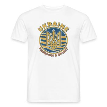 Ukraine Freedom Spirit Emblem - Men's T-Shirt - white - Front - AI Model Male 178 dark (178cm)