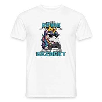 Le roi est là, maintenant il est temps de jouer - T-shirt homme - blanc - Devant - AI Model Male 178 dark (178cm)