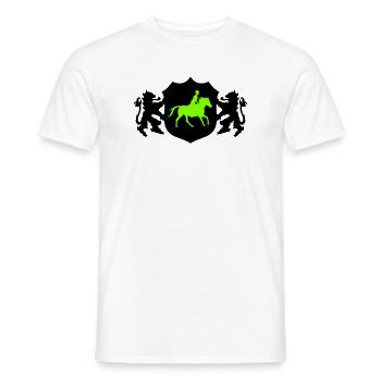 Armoiries du cavalier de chevaux - T-shirt homme - blanc - Devant - AI Model Male 178 dark (178cm)