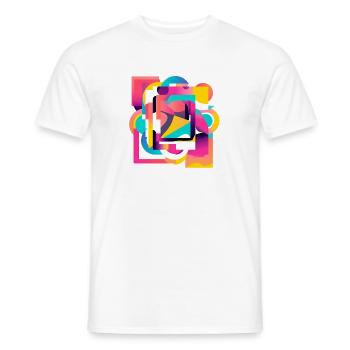 Géométrie des couleurs kaléidoscopique abstraite - T-shirt homme - blanc - Devant - AI Model Male 178 dark (178cm)