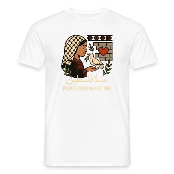 Frieden für Palästina - Männer T-Shirt - Weiß - Vorne - AI Model Male 178 dark (178cm)
