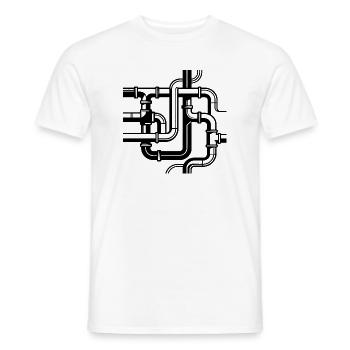 Intertwined Pipe Paths - Men's T-Shirt - white - Front - AI Model Male 178 dark (178cm)