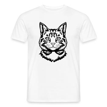 Katze schwarz schwarze Katze Katzenkopf - Männer T-Shirt - Weiß - Vorne - AI Model Male 178 dark (178cm)
