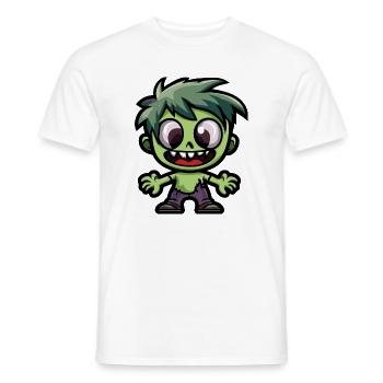 Zombie Halloween Cute Comic - Men's T-Shirt - white - Front - AI Model Male 178 dark (178cm)
