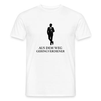 Aus dem Weg Geringverdiener - Männer T-Shirt - Weiß - Vorne - AI Model Male 178 dark (178cm)