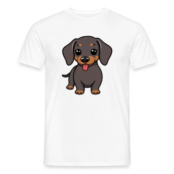 Dachshund Dog - Men's T-Shirt - white - Front - AI Model Male 178 dark (178cm)