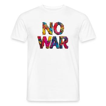 No War Colorful Statement - Men's T-Shirt - white - Front - AI Model Male 178 dark (178cm)