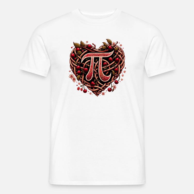 Gewebtes Kirschherz Pi Design - Männer T-Shirt - Weiß