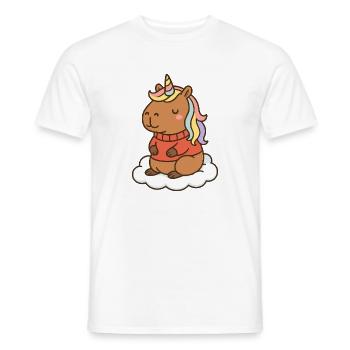 Capybara Unicorn 🌈 - Men's T-Shirt - white - Front - AI Model Male 178 dark (178cm)