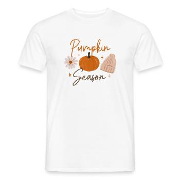 Pumpkin Season Cozy Autumn Print - Men's T-Shirt - white - Front - AI Model Male 178 dark (178cm)